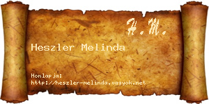 Heszler Melinda névjegykártya